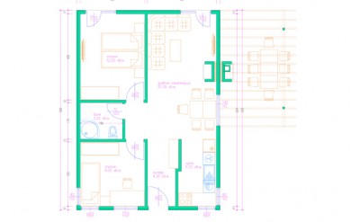 Едноетажна сглобяема къща EKO LIVING 62 Едноетажна сглобяема къща EKO LIVING 62
