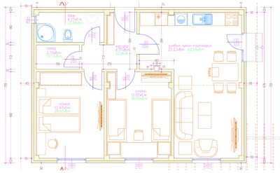 Едноетажна сглобяема къща EKO LIVING HOUSE 70 Едноетажна сглобяема къща EKO LIVING HOUSE 70