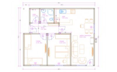Едноетажна сглобяема къща EKO LIVING HOUSE 65 Едноетажна сглобяема къща EKO LIVING HOUSE 65