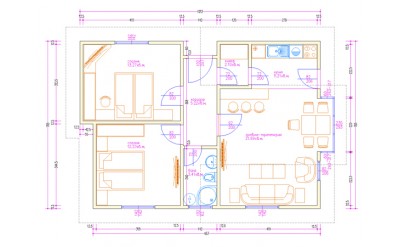 Едноетажна сглобяема къща EKO LIVING 70 Едноетажна сглобяема къща EKO LIVING 70